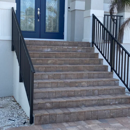 Staircase rail leading up to a nice home in Southwest Florida.